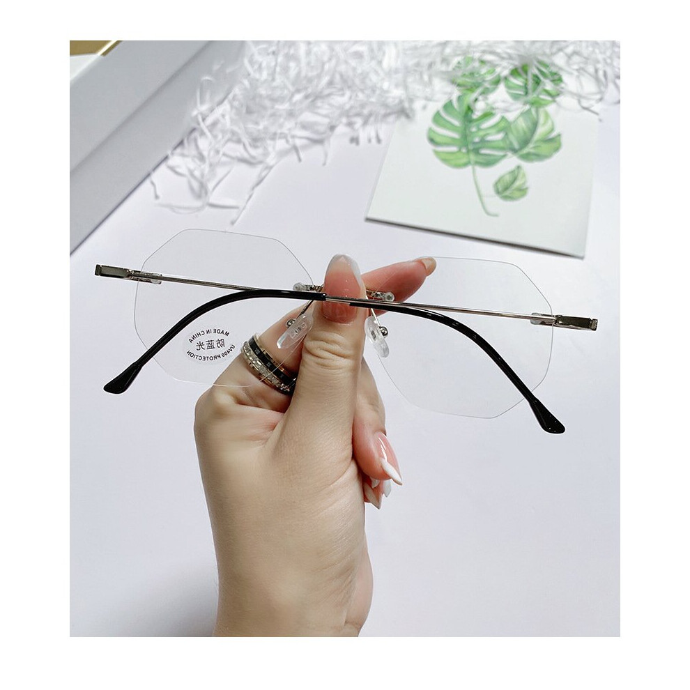 Multicoloured -1.0 1.5 2.0 To 4.0 Rimless Finished Myopia Glasses Women Men Irregular Metal Eyeglasses Prescription Shortsighted Eyewear