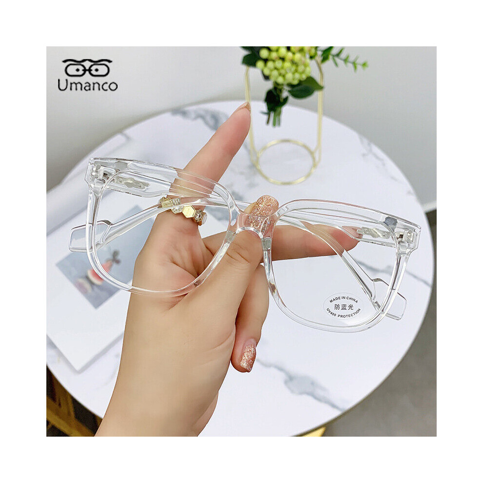 Oversized Square Myopia Glasses for Men Women Green Leopard Frame Anti Light Computer Glasses Finished Prescription Eyewear