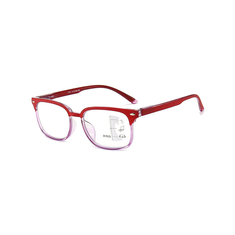 Multicoloured Multifocal Progressive Reading Glasses Anti-Blue Light Men Women Dual-Use Intelligent Presbyopia Eyeglasses Diopter +1.0 To +4.0