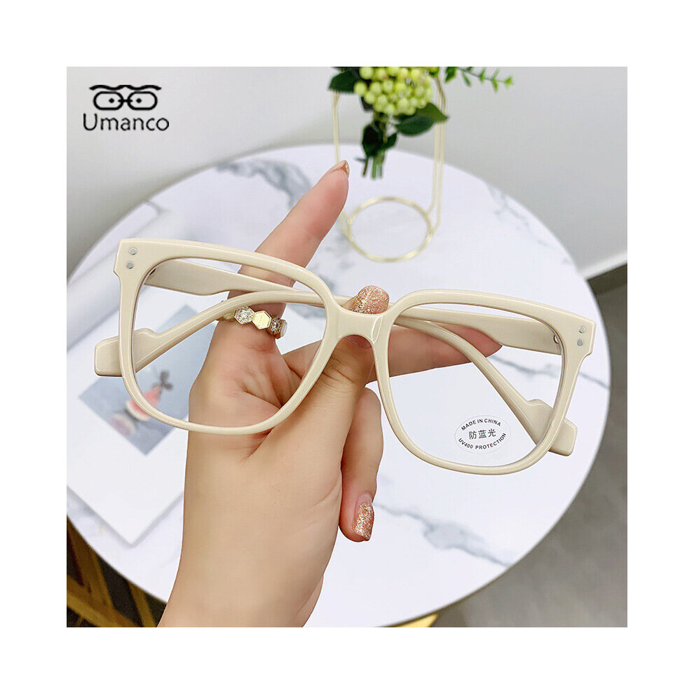 Oversized Square Myopia Glasses for Men Women Green Leopard Frame Anti Light Computer Glasses Finished Prescription Eyewear