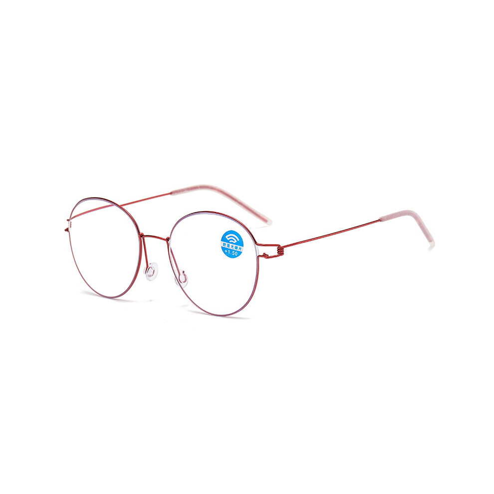 +1.0~4.0 Degree Titanium Alloy Glasses Frame Men Presbyopia Glasses Women Reading Glasses Optical Screwless Eyewear