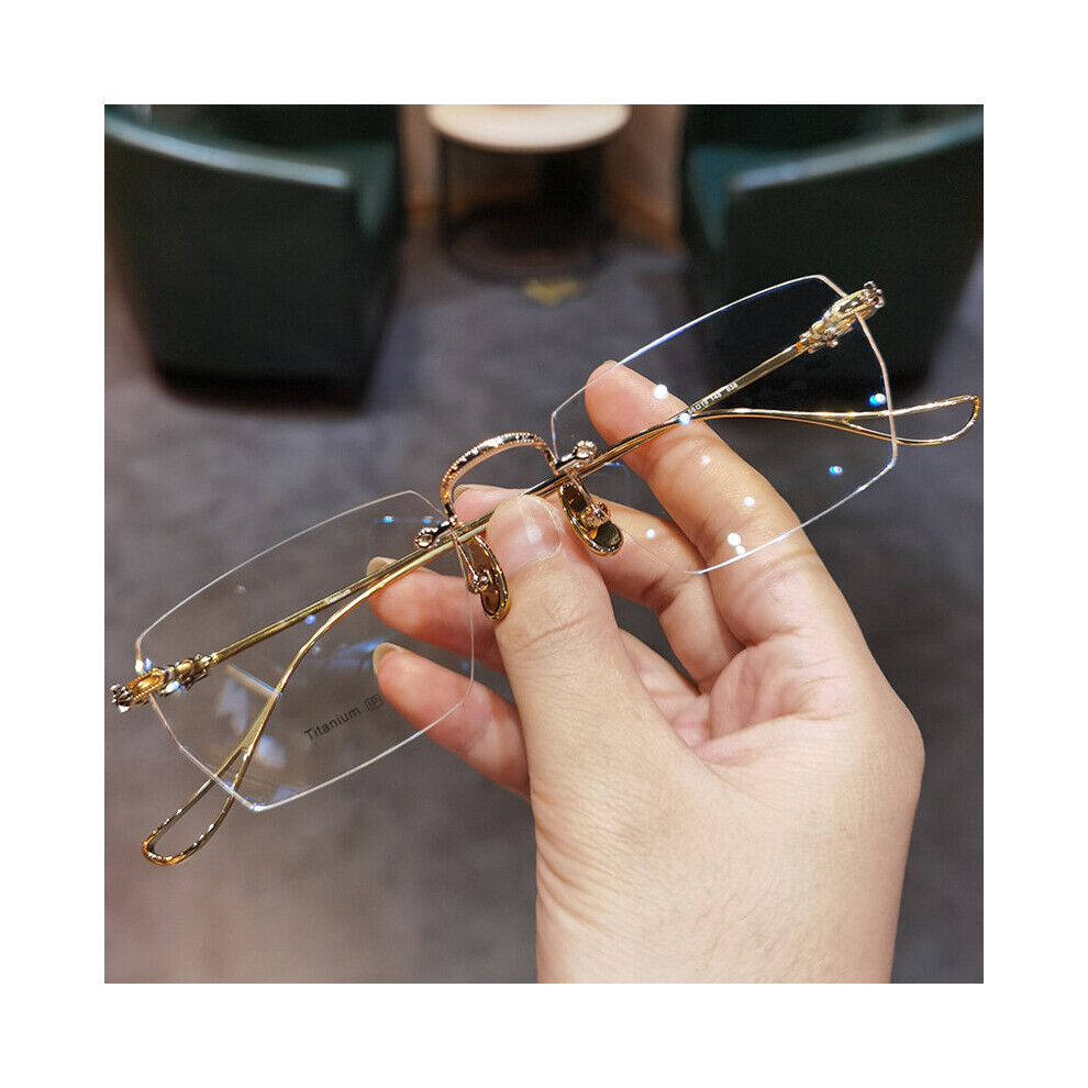 Multicoloured Anti Light Reading Glasses Men Business Rimless Eyeglasses Prescription Ultralight Computer Glasses Diopter
