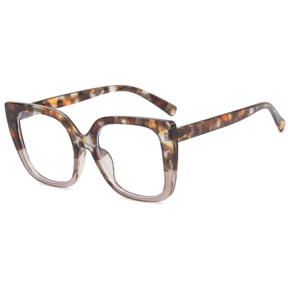 Rainbow Oversized Square Reading Glasses Frame Women Big Frame Prescription Glasses Ladies Farsighted +3 +4-image-OPC-PBR9DYG-NEW