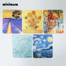 5/pcs Retro oil painting Glasses Cloth Microfiber Clean Lens Dust Wiper Camera Screen Cleaner Soft Suede Deer skin flannelette