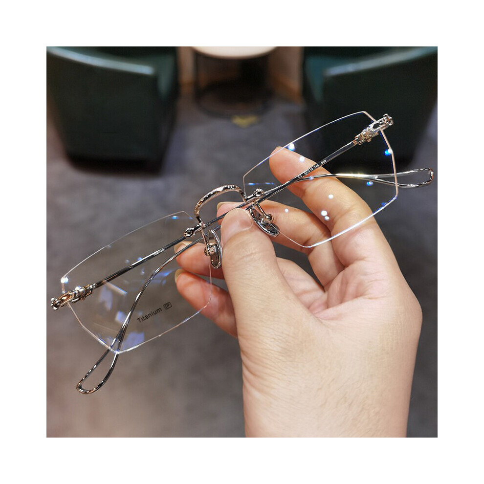 Multicoloured Anti Light Reading Glasses Men Business Rimless Eyeglasses Prescription Ultralight Computer Glasses Diopter