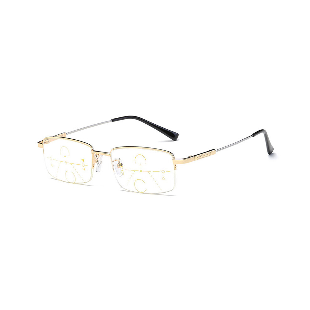 Multicoloured Progressive Multifocal Reading Glasses Men Light Blocking Titanium Alloy Presbyopic Glasses Women Bifocal Eyewear