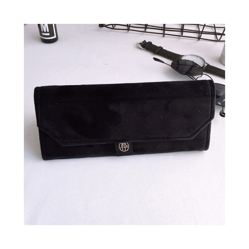 Velvet suede triangle folding glasses case men and women sunglasses box plain glasses spectacle case reading glasses case