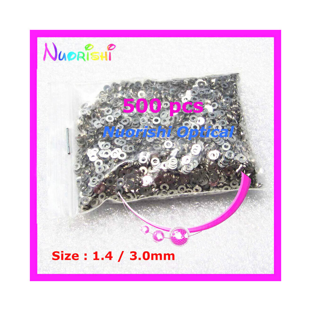 500Pcs Glasses Silver Metal Flat Pads Washers Screws Accssories Hole Size 1.2Mm 1.4Mm For Eyewear P001m 885659193002