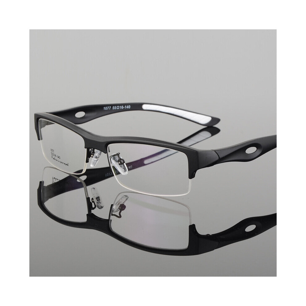 Men Sports Glasses Frame Optical Eyewear TR90 Spectacles Prescription Square Half-rim Eyeglasses Clear Lens