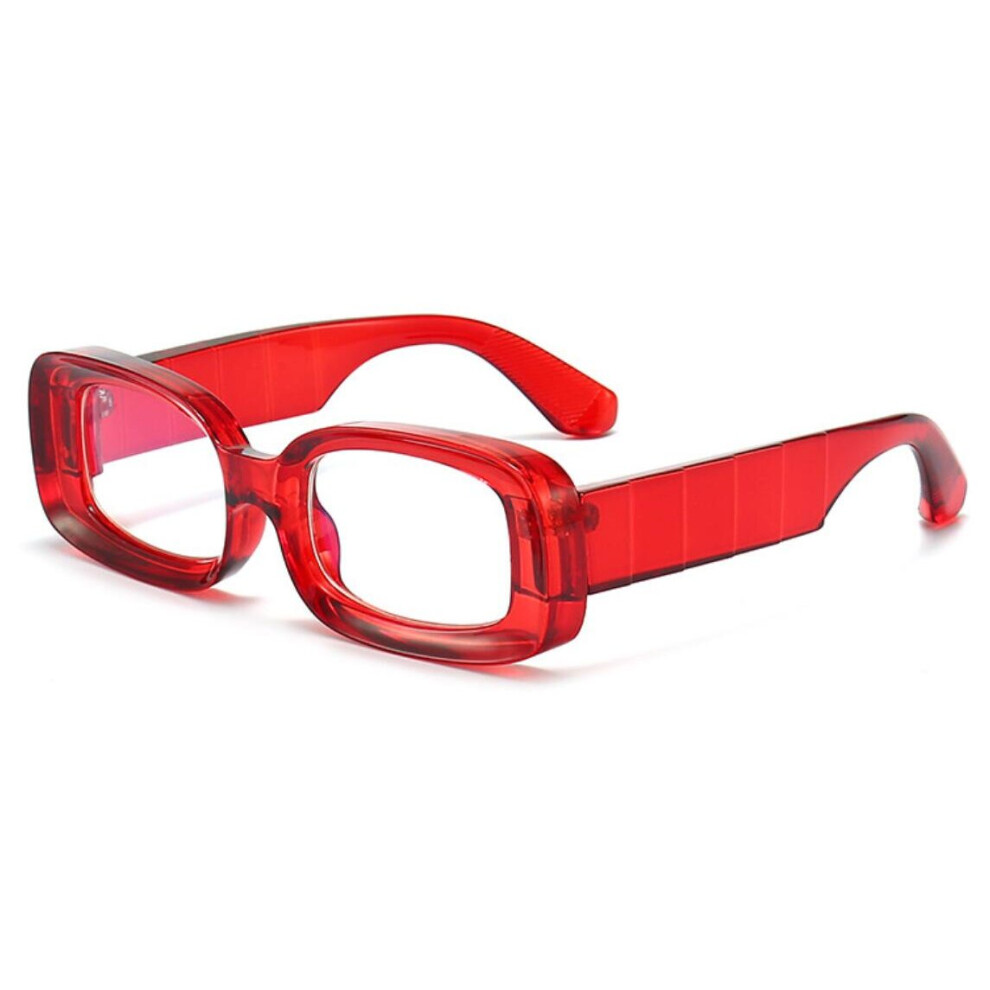 Candy Colors Square Reading Glasses Women Retro Rectangle Big Glasses Clear Lens Ray Blocking Eyeglasses