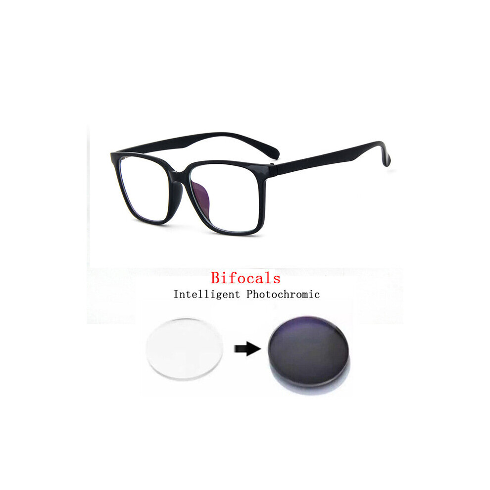 Intelligent Photochromic Bifocals Reading Glasses Magnifier For Women Men TR90 Look Near Far Presbyopic Sunglasses 4Color N5