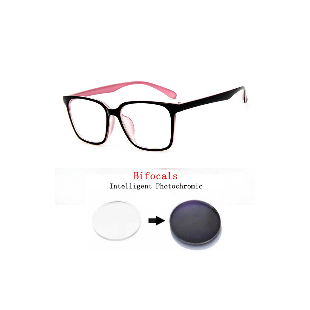 Intelligent Photochromic Bifocals Reading Glasses Magnifier For Women Men TR90 Look Near Far Presbyopic Sunglasses 4Color N5