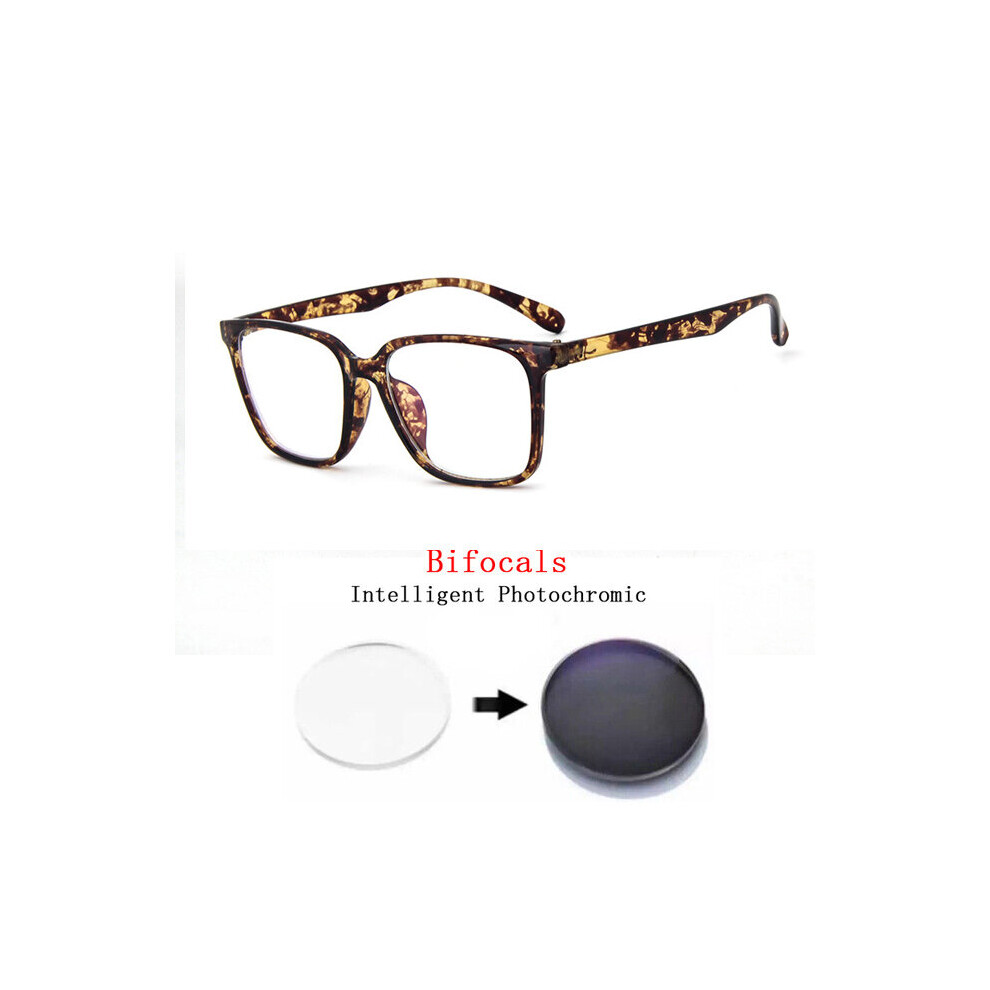 Intelligent Photochromic Bifocals Reading Glasses Magnifier For Women Men TR90 Look Near Far Presbyopic Sunglasses 4Color N5