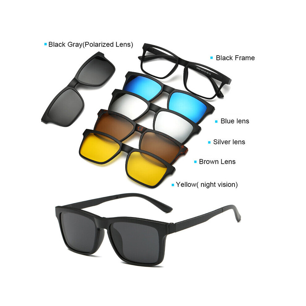 5+1 suit Clip On Sunglasses Women Frames Clips Magnetic Sunglasses Magnet  eyeglasses men Clip glasses 6 in 1 on OnBuy