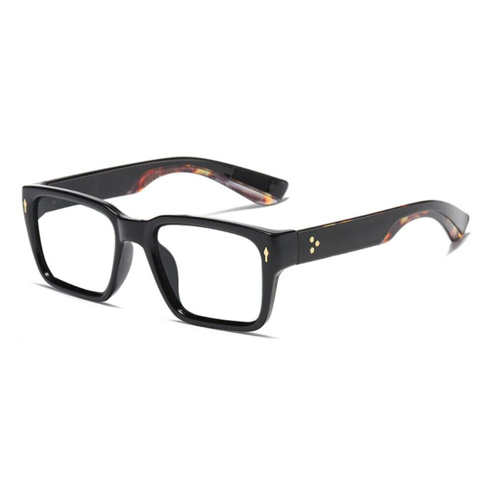 Multicoloured Trending Square Anti Light Reading Glasses Men's Computer Optical Prescription Eyeglasses Finished Hyperopia Eyewear