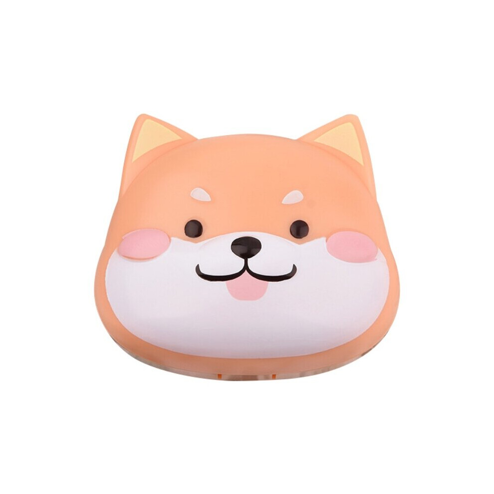 Shiba Inu Lens Case Portable Cartoon Lens Kit Travel Plastic Holder Container Storage Soaking Box Case Black 885659205187