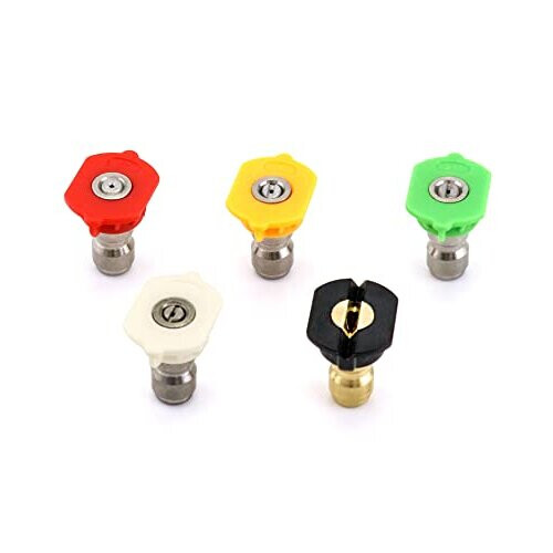 5 Pack, Pressure Washer Spray Nozzle Tips, 1/4 Inch, 2.5 GPM 1