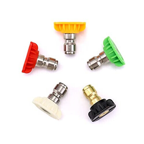 5 Pack, Pressure Washer Spray Nozzle Tips, 1/4 Inch, 2.5 GPM 2