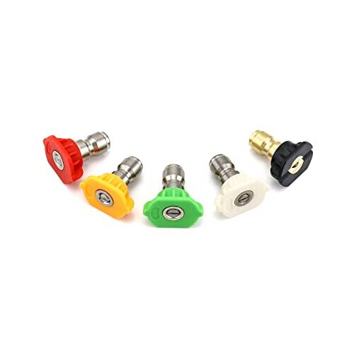 5 Pack, Pressure Washer Spray Nozzle Tips, 1/4 Inch, 2.5 GPM