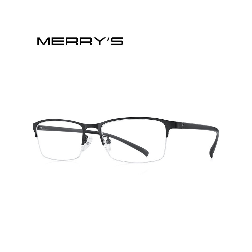 Men Titanium Alloy Glasses Frame TR90 Legs Business Myopia Prescription Eyeglasses Half Optical Frame S2213