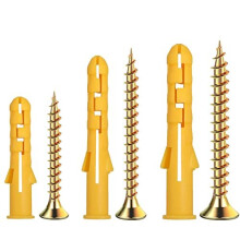 68 Pcs Wall Plugs and Screws Set - Masonry Fixings Kit (3 Sizes) Zinc-Plated Screws + PE Rawl Plugs