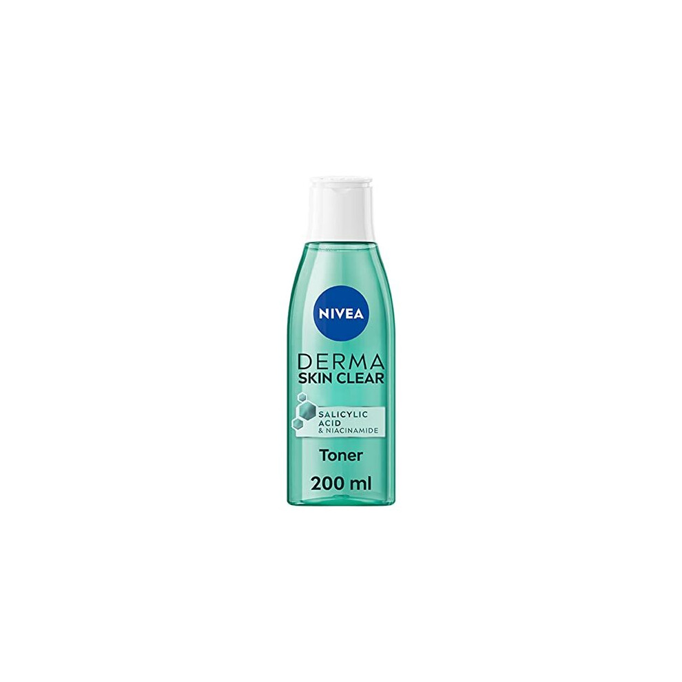 Nivea Derma Skin Clear Toner (200Ml), Cleansing And Hydrating Toner, Salicylic Acid Toner Enriched With Niacinamide To Rebalance The Skin And Remove