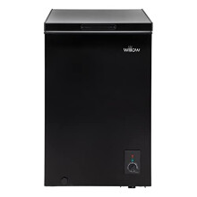 W99CFB Freestanding 99 Litre Chest Freezer in Black, Suitable for Outbuildings and Garages, 2 Years Manufacturer's Warranty, Adjustable Thermostat,