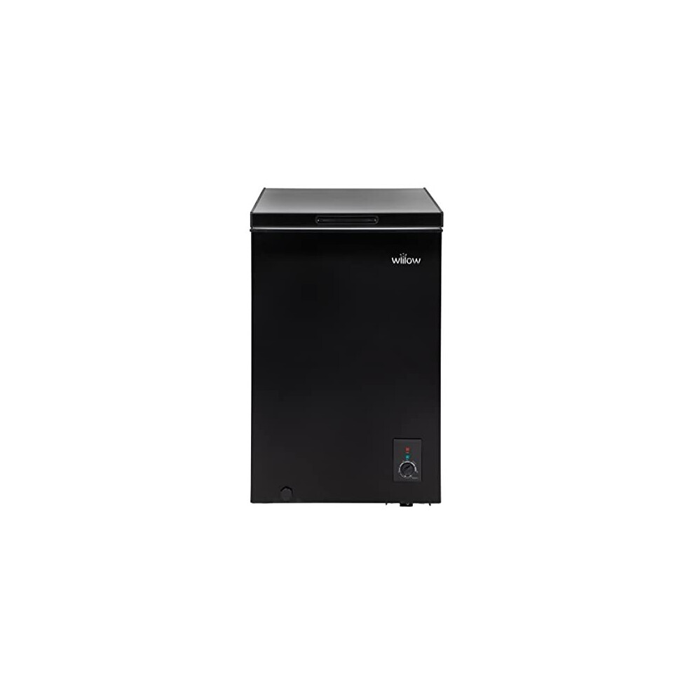 W99CFB Freestanding 99 Litre Chest Freezer in Black, Suitable for Outbuildings and Garages, 2 Years Manufacturer's Warranty, Adjustable Thermostat,