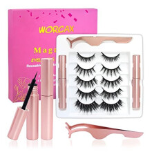 Magnetic Eyelashes, Eye Lashes With 5 Pairs of Magnetic Lashes - 2 Tubes of Magnetic Eyeliner, Reusable Magnetic Eyelashes with Tweezers, No Glue Need