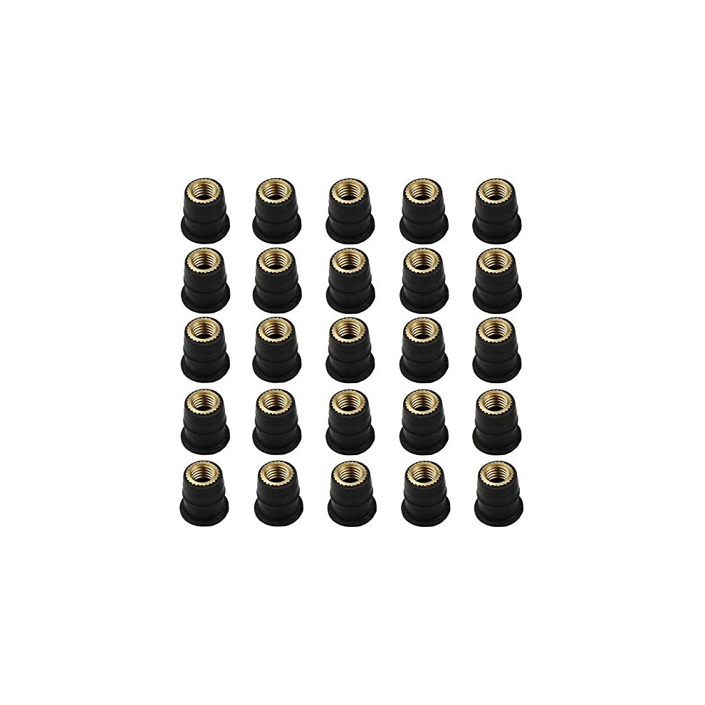 Pack Of 25 M5 Rubber Well Nuts Motorcycle Windshield Nuts Durable Anti-Rust Fairing Windscreen Fastener Screw Nut For Windshields Motorcycle Kayaking 616943879773