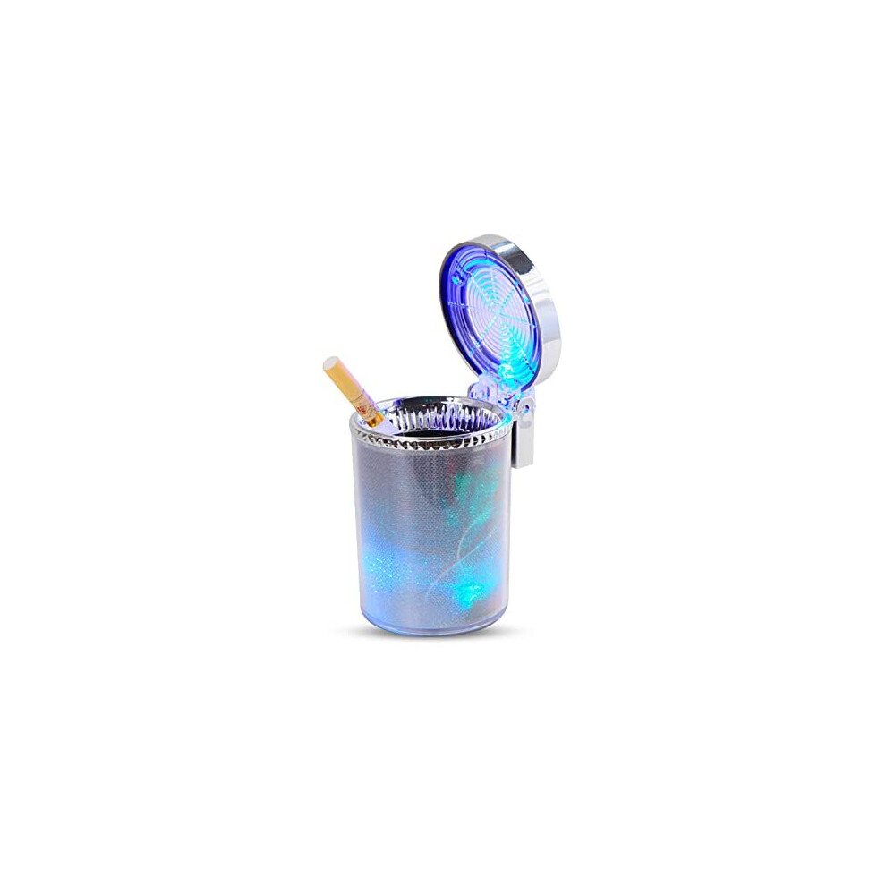 Ashtray, Ashtray with Lid Smell Proof, Colorful Lighting Creative Ashtray with Led Light and Detachable Stand, Portable Self-Extinguishing Ashtray