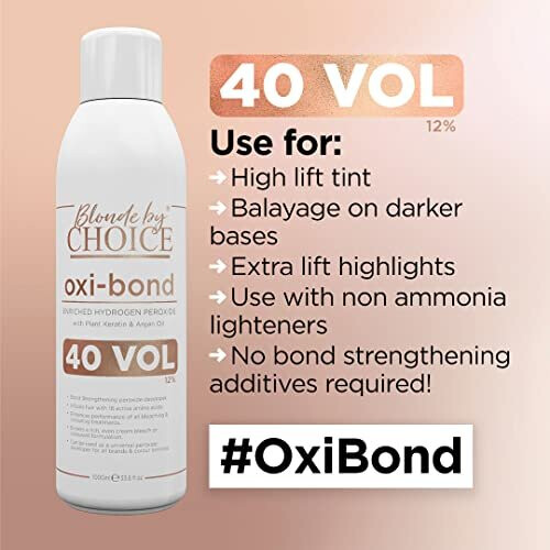 40 Volume Developer And Bleach Powder Oxi-bond 40 Vol Developer Enriched 12% Hydrogen Peroxide with Keratin