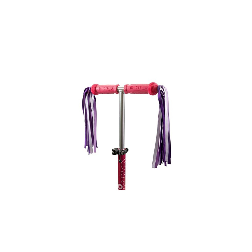 Scooters | Eco Scooter/Bike Ribbons | Handlebar Streamers Tassels | Waterproof | Boys & Girls | Purple