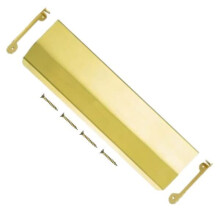 TERF 280mm X 80mm Traditional Type Victorian Internal Letter Flap Polished Brass 280mm X 80mm Interior Inner Flap Letter Box Post Cover Plate