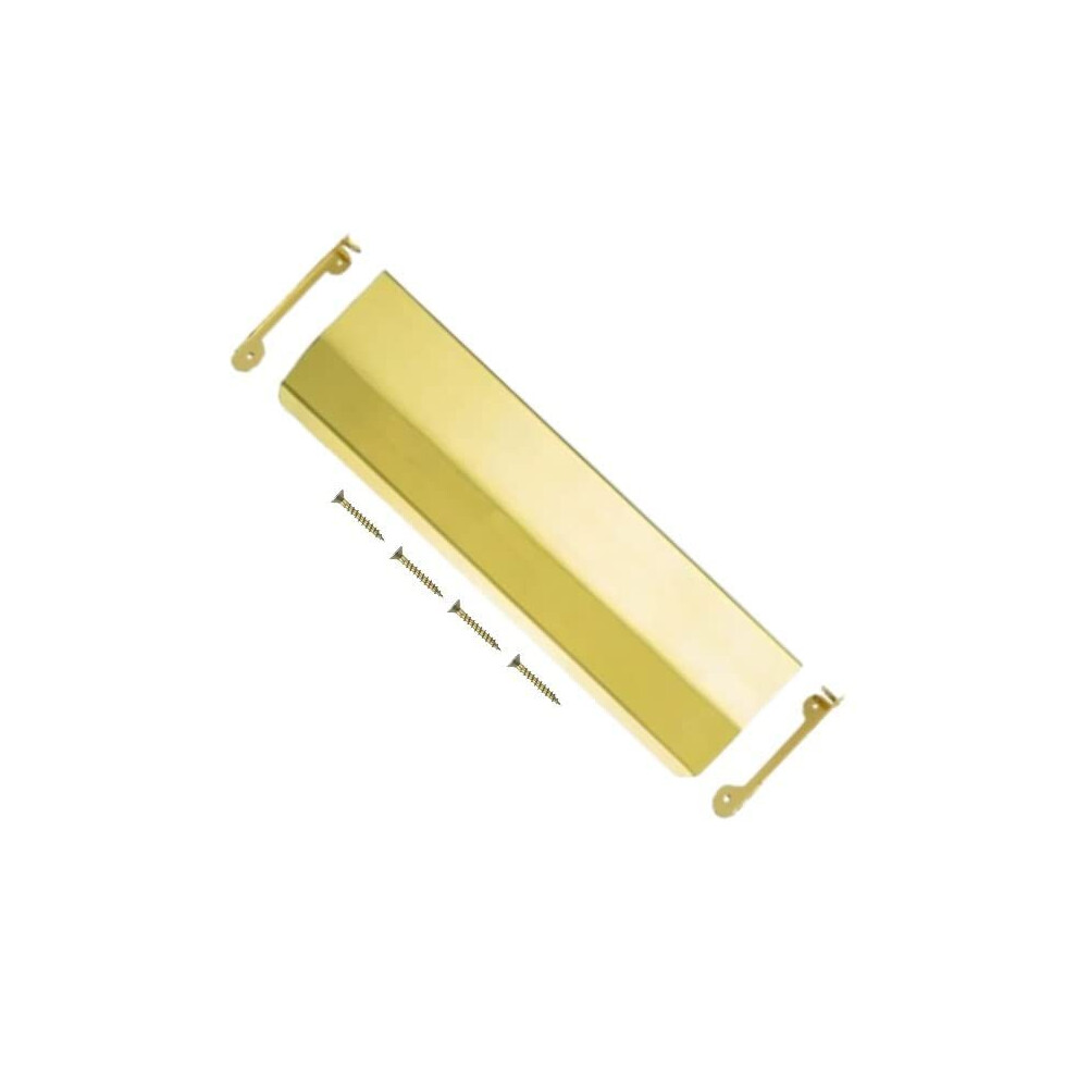 Terf 280Mm X 80Mm Traditional Type Victorian Internal Letter Flap Polished Brass 280Mm X 80Mm Interior Inner Flap Letter Box Post Cover Plate 5059655014370
