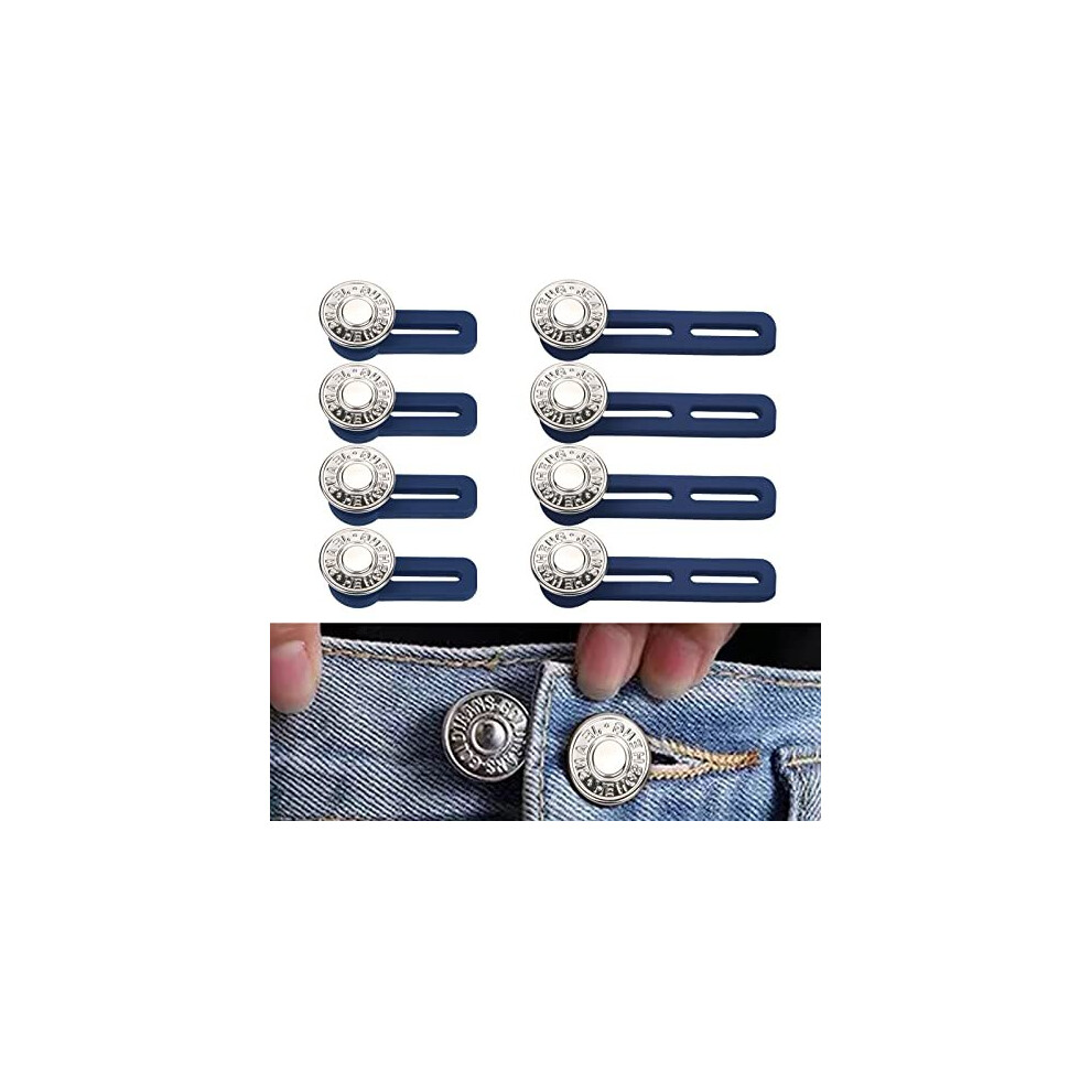 Button Extender for Trousers, 8PCS Button Waist Extender, Pants Waist Extender Adjustable, Extended Jeans Waistband Button Extender Set for Jeans