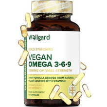 Vegan Omega 3 6 9 Capsules by Wellgard - High Strength 1386mg Flaxseed Oil Capsules with Alpha Linolenic Acid (ALA), Linoleic Acid (LA), Vitamin E