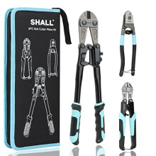 3-Piece Bolt Cutter Kit, 14" Heavy Duty Bolt Cutter, 8" Wire Cutter, 8" Wire Rope Cutter, Ergonomic Handle, Security Lock, More Efficient Leverage &