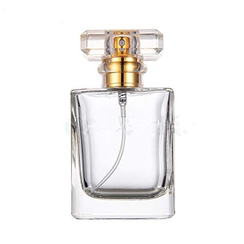 100ml Empty Glass Perfume Spray Bottle Refillable Rectangular Gold