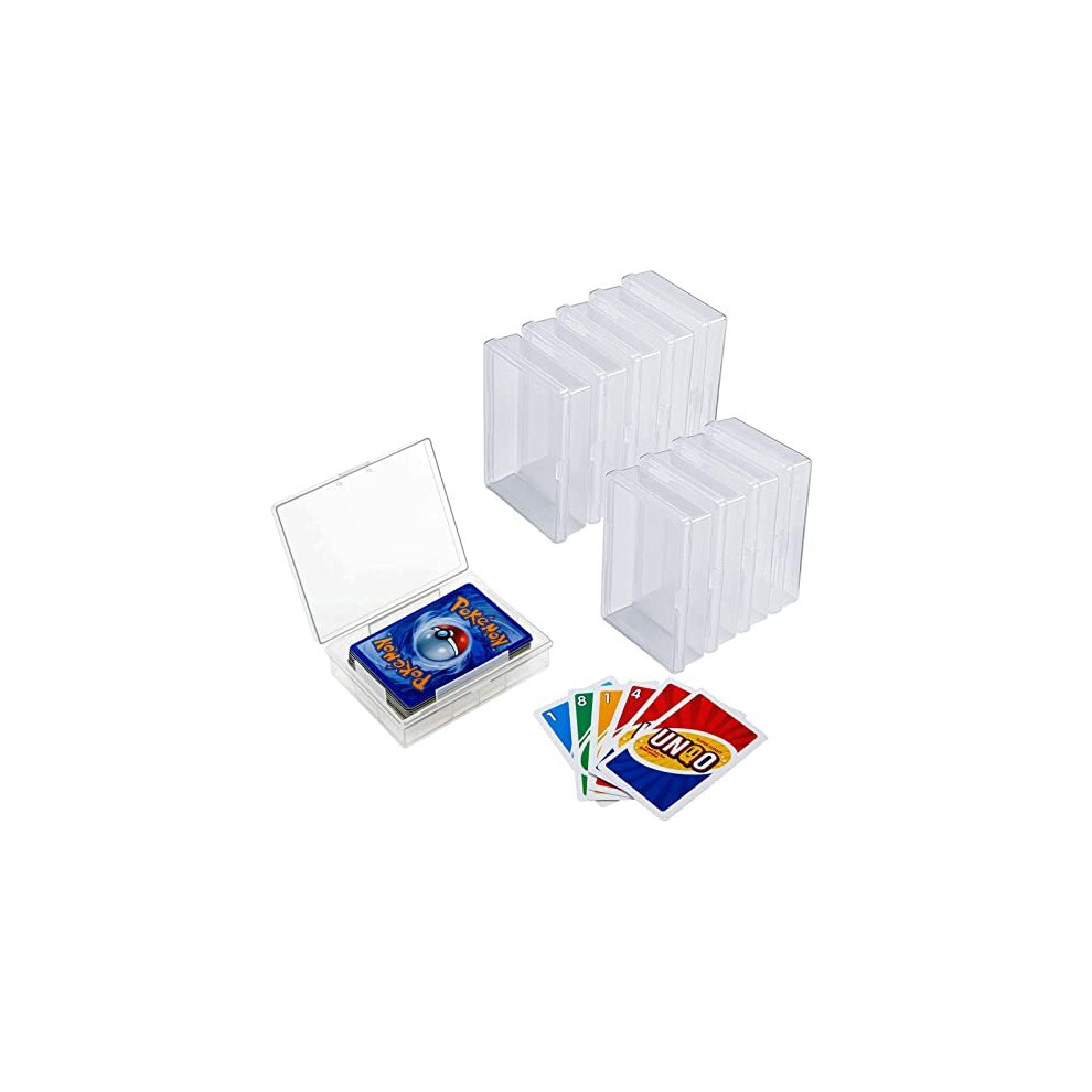 8Pcs Playing Card Deck Box 104x75x31mm Trading Card Case Card Storage Organizer Plastic Storage Box for Sports Cards Games Cards MTG Cards