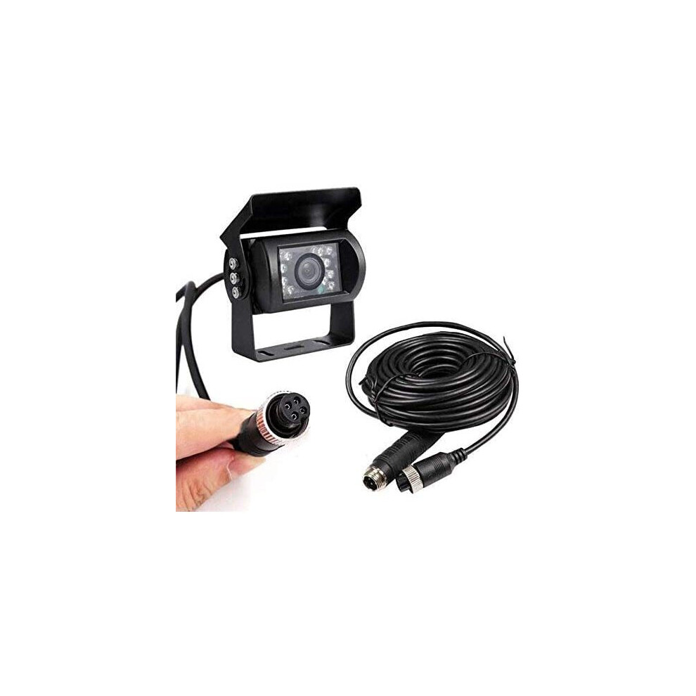 Reversing Camera + 10M 4Pin Aviation Cable, Rear View 12V-24V 18 Ir Led Night Vision Ip68 Waterproof Backup Camera Kit For Car Bus Truck Camper 5060879096561