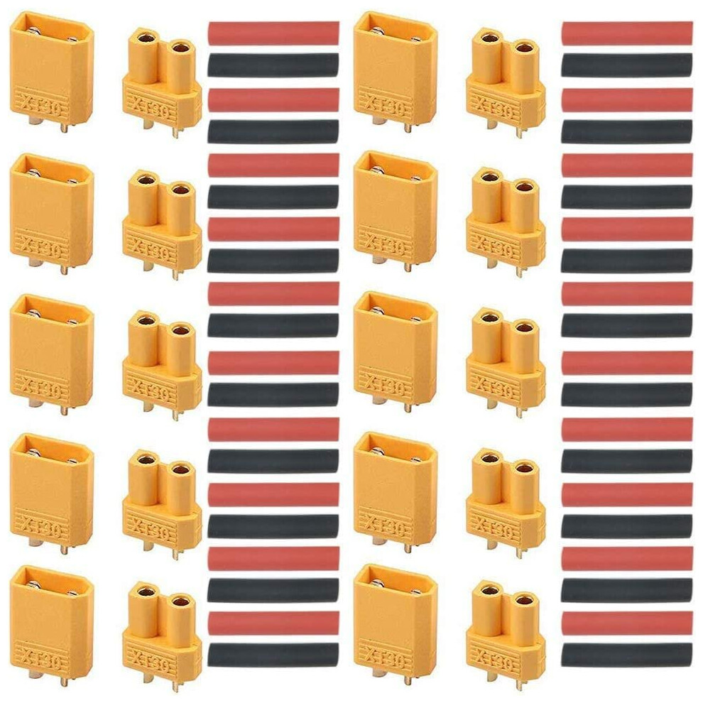 Power Connector Male Female Bullet Connectors Power Plugs With Heat Plug Socket For Rc Lipo Battery Toy Vehicle(10Pairs) (Xt30) 650558079814