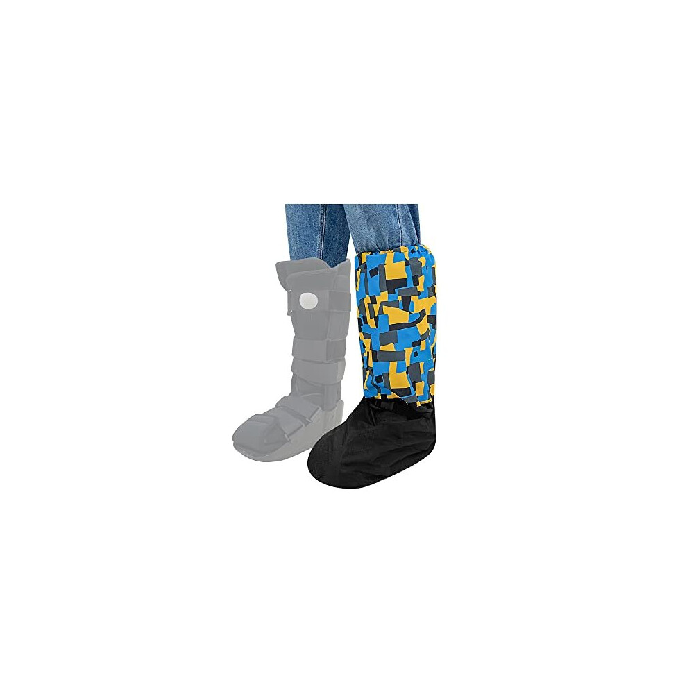 Mybow Walking Boot Cover Medical Fracture Cast Cover Orthopedic Walking Boot For Broken Ankle Tall Waterproof Foot Cover Outdoor Protector (Colorful)