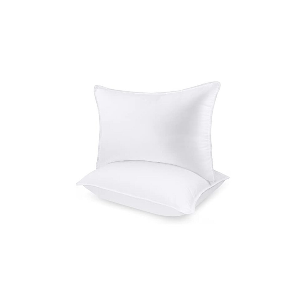 Pillows 2 Pack, (UK Standard, White) Hotel Quality Pillows, Luxury Bed Pillow for Back, Stomach or Side Sleepers