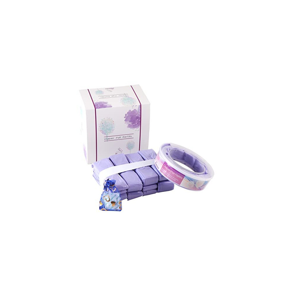 Aleto Pack Of 9 Diaper Disposal Refills For Angelcare Nappy Bin Liners Nappy Pails System Diaper Bin Refill, Individually Wrapped