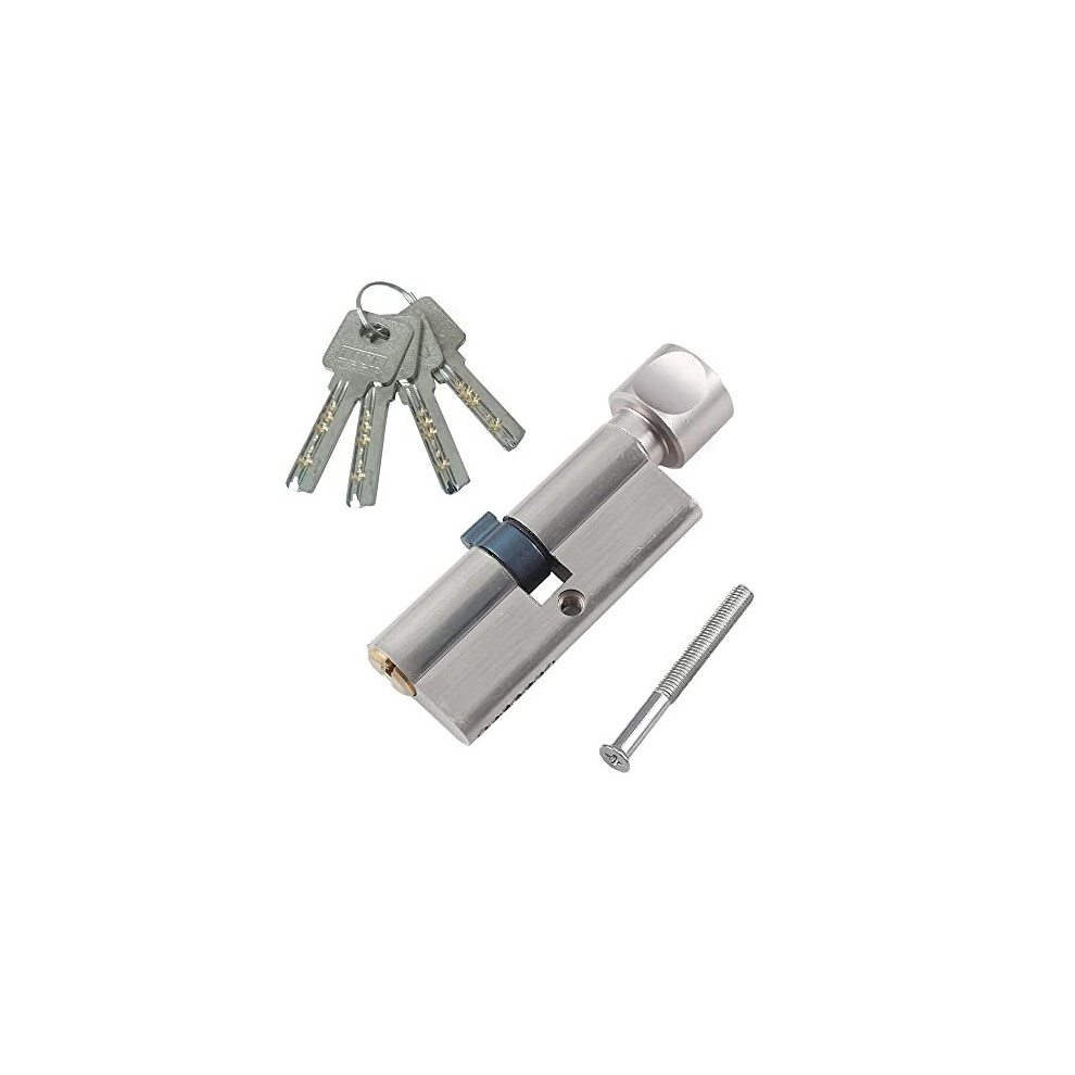 35T/35 Thumb Turn Euro Cylinder Lock (70Mm), Euro Door Barrel Lock With 4 Keys, Anti-Drill And Anti-Pick Barrel Profile Lock For Wooden, Upvc And 616943871203