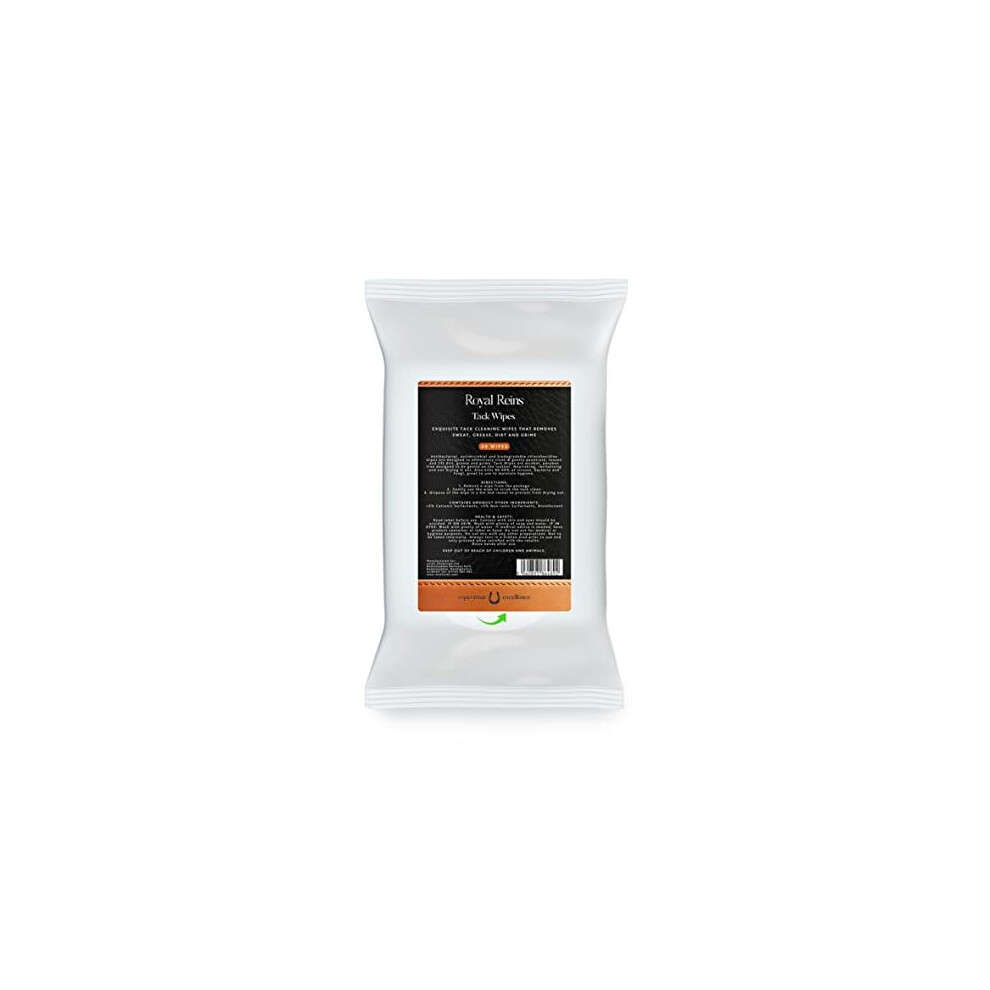 Leather Tack Cleaning Wipes | Equestrian Horse Equipment Cleaner | Removes Sweat, Grease, Dirt and Grime | 100% Biodegradable | 40 Pack, White, 1 Pack