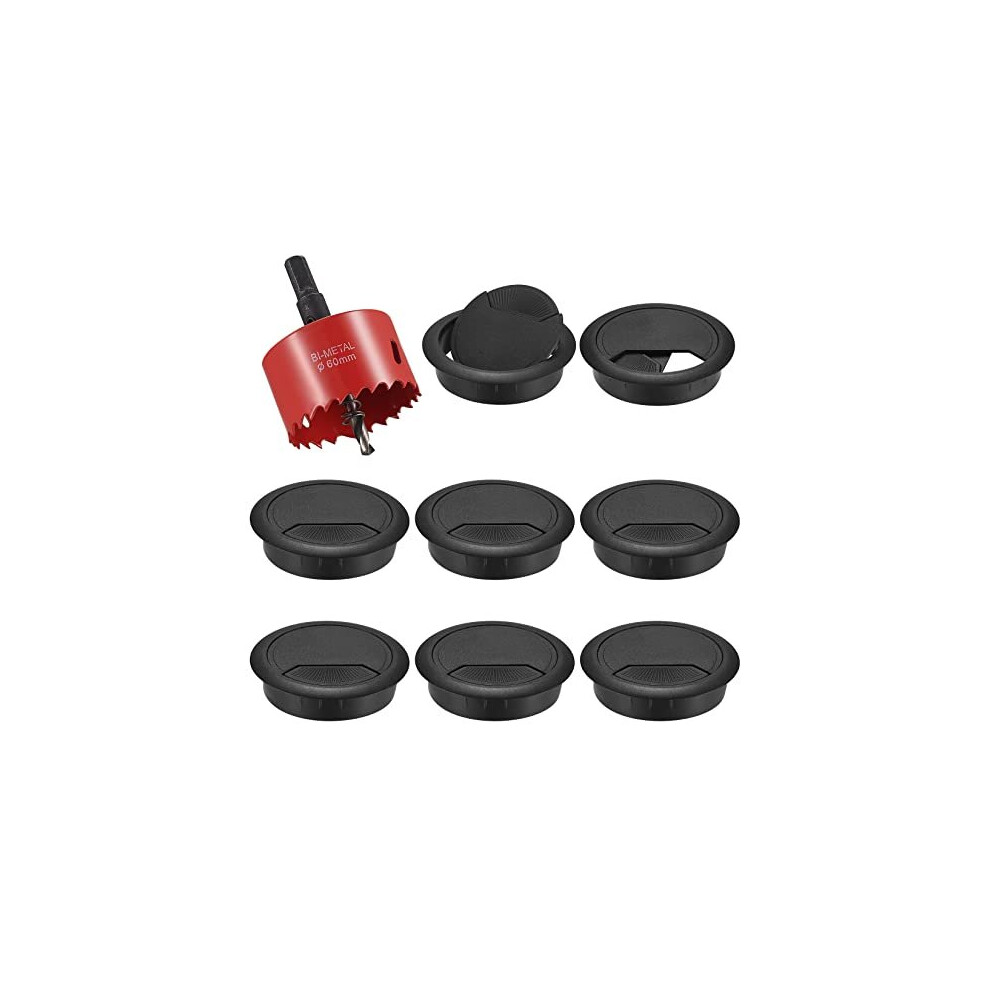 8Pcs Desk Grommet With Hole Saw,60Mm Cable Wire Grommet Computer Grommet Wire Hole Cover Wire Organizer Round For Home And Office Table Cable Cord 612789235964