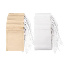 200PCS Disposable Tea Filter Bags, Carehabi Empty with Drawstring, for Loose, , Muslin Bag (6 x 8 cm)