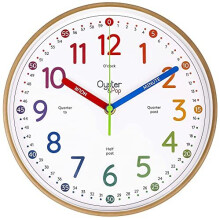 Learning Clock for Kids - Telling Time Teaching Clock - Kids Wall Clocks for Bedrooms - Kids Room Wall Decor - Silent Analogue Kids Clock for Teaching